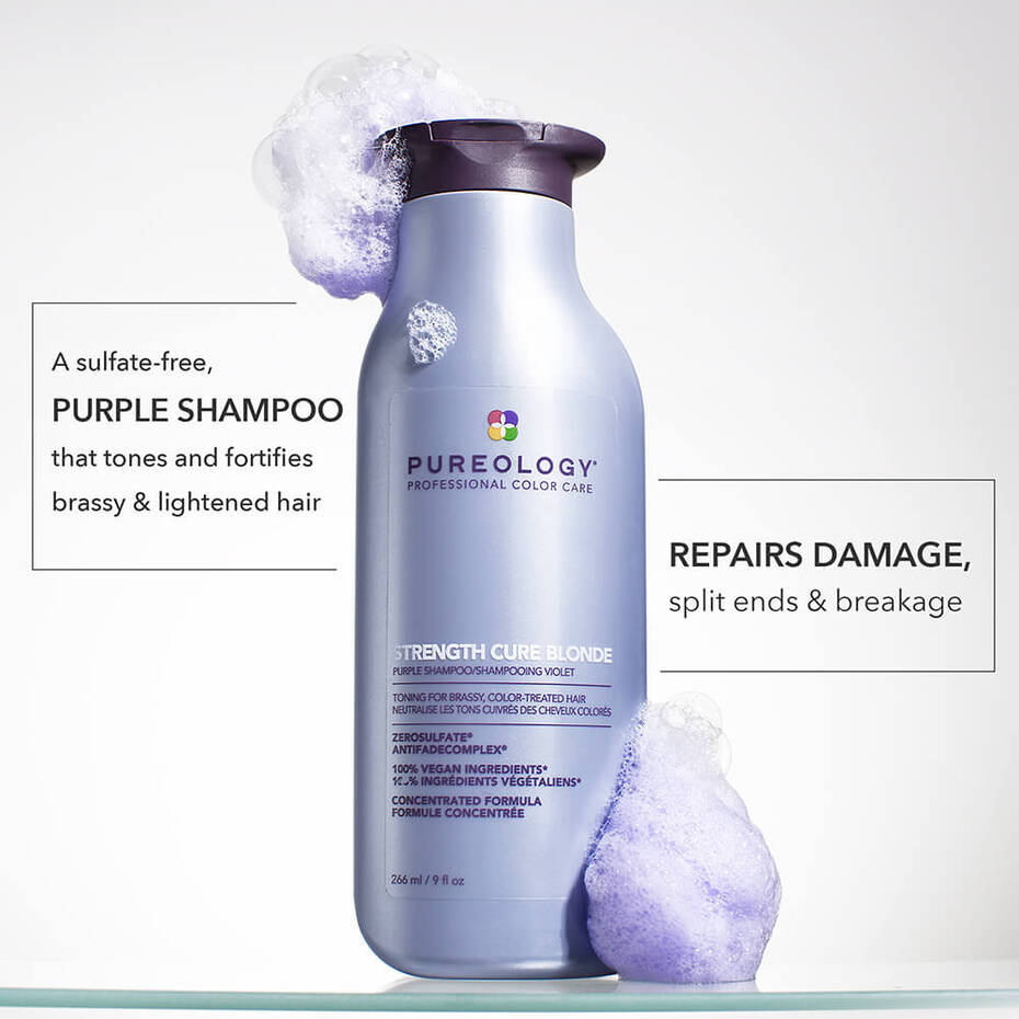 Strength Cure Blonde Purple Shampoo for Blonde Hair Pureology