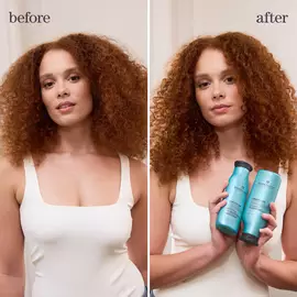 Additional before and after using Pureology Strength Cure shampoo and conditioner on damaged, color-treated hair