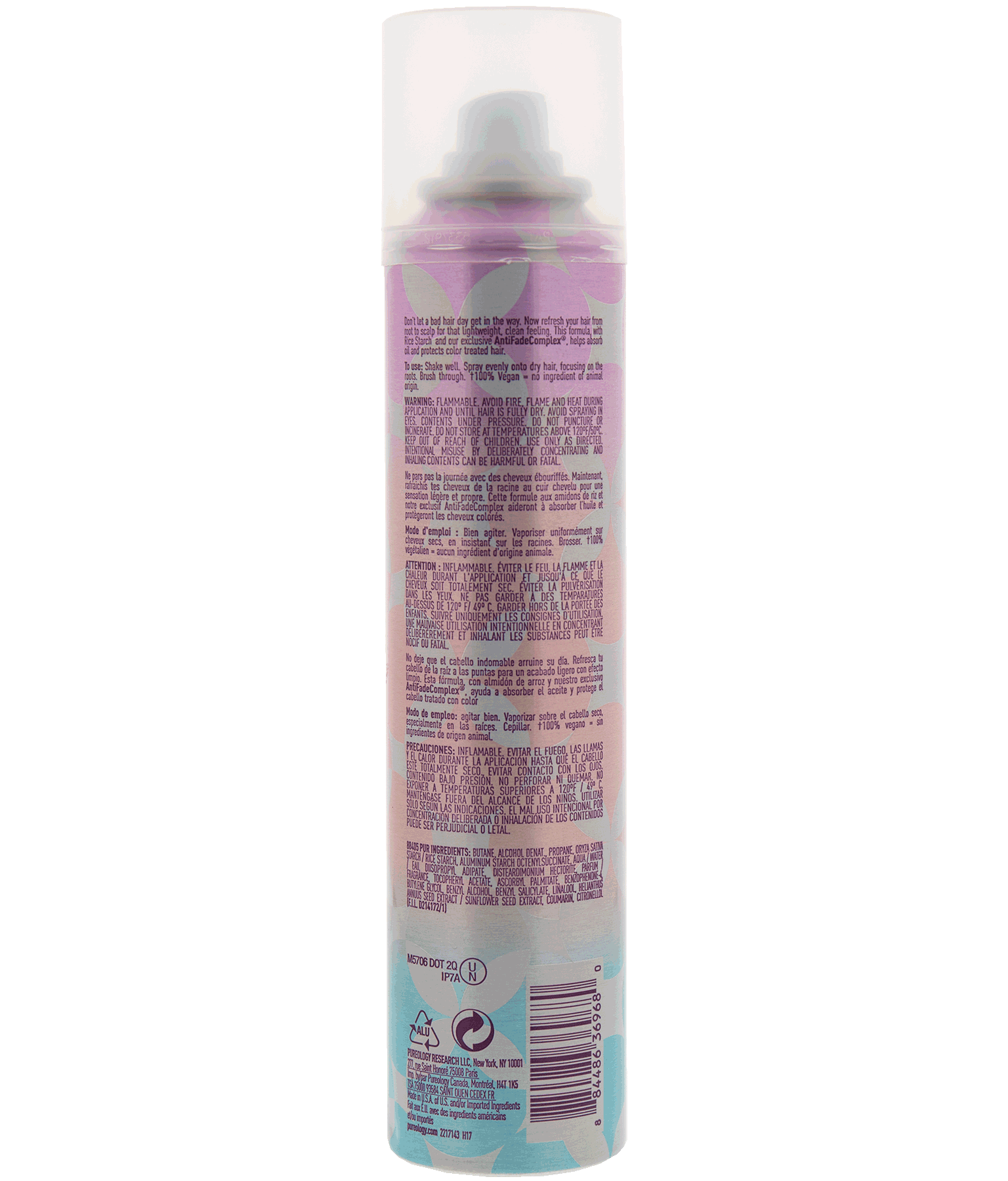 Shop Pureology Refresh & Go Oil-Absorbing Dry Shampoo for Oily hair and Color-treated or Natural Hair Back of product