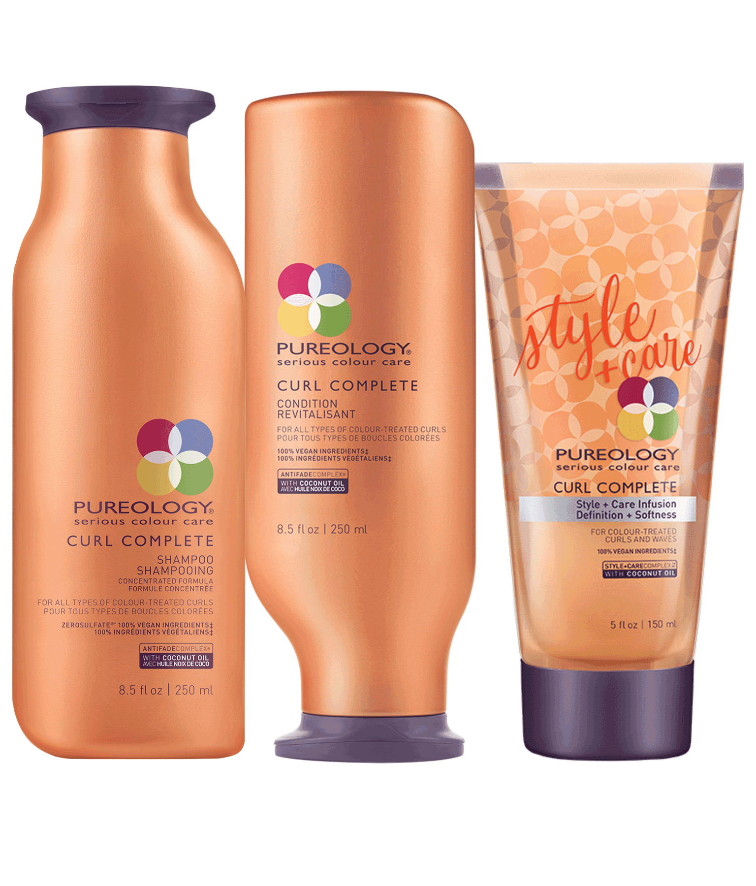 Curly Hair Care And Styling Product Set For Curly Color Treated