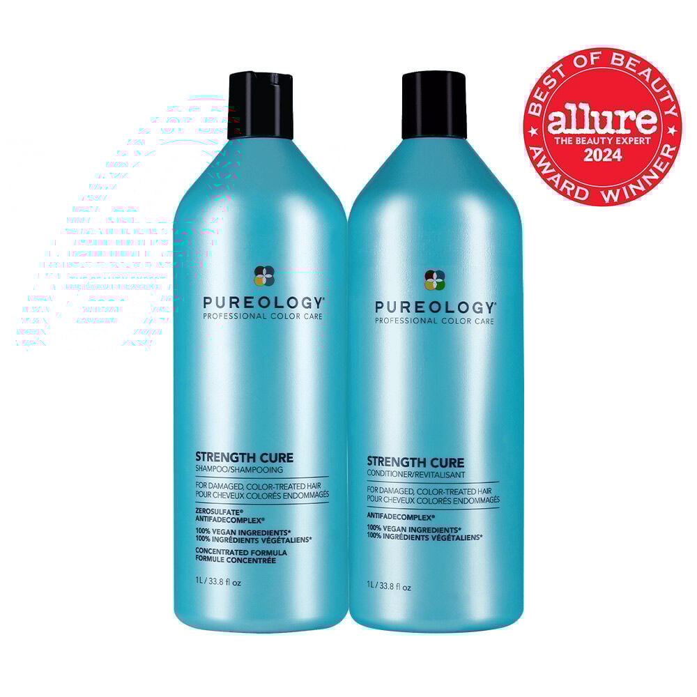 Strength Cure Shampoo and Conditioner Duo: Sulfate-Free Repairing Set for Damaged Hair