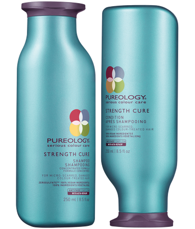 strength cure shampoo conditioner duo for damaged hair pureology