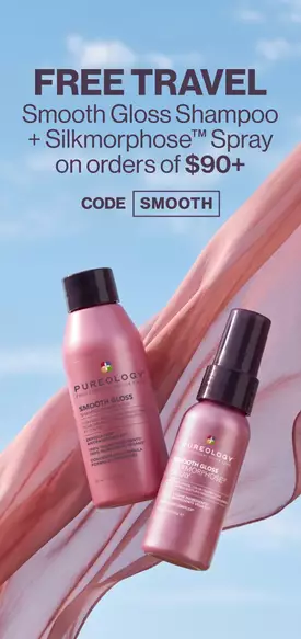 Free travel Smooth Gloss Shampoo + Silkmorphose Spray with orders of $90+ code: SMOOTH