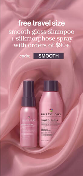 Free travel size Smooth Gloss Shampoo + Silkmorphose Spray on orders of $90+ code: SMOOTH