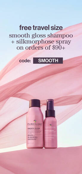 Free travel size Smooth Gloss Shampoo + Silkmorphose Spray on orders of $90+ code: SMOOTH