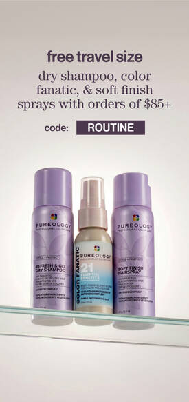FREE travel Dry Shampoo, Color Fanatic, & Soft Finish Sprays with orders of $85+ code: ROUTINE