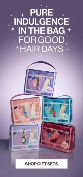pure indulgence is in the bag, shop gift sets