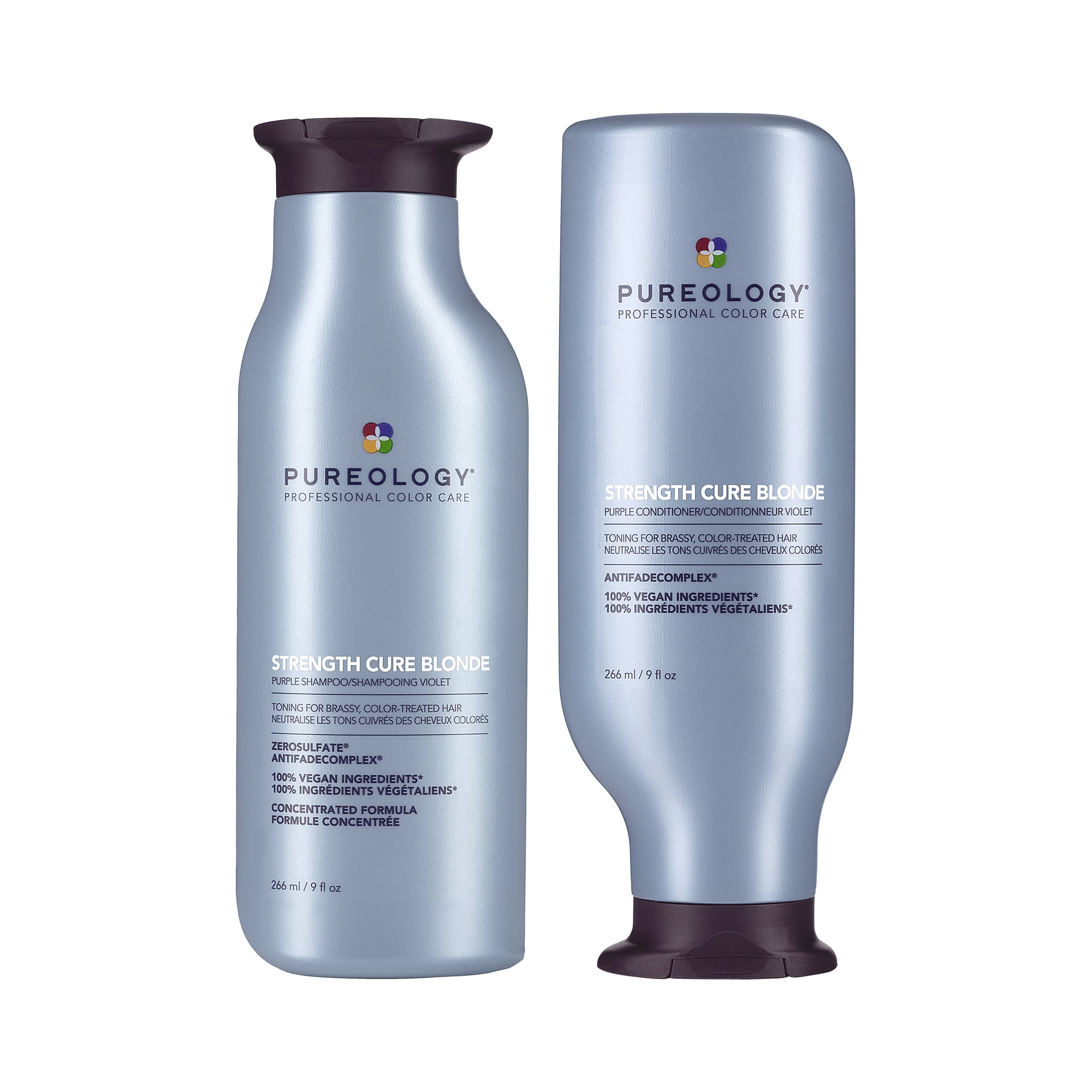 Pureology Strength Cure Blonde Shampoo & Conditioner Duo for hair damage, Size 266ml/9 fl oz
